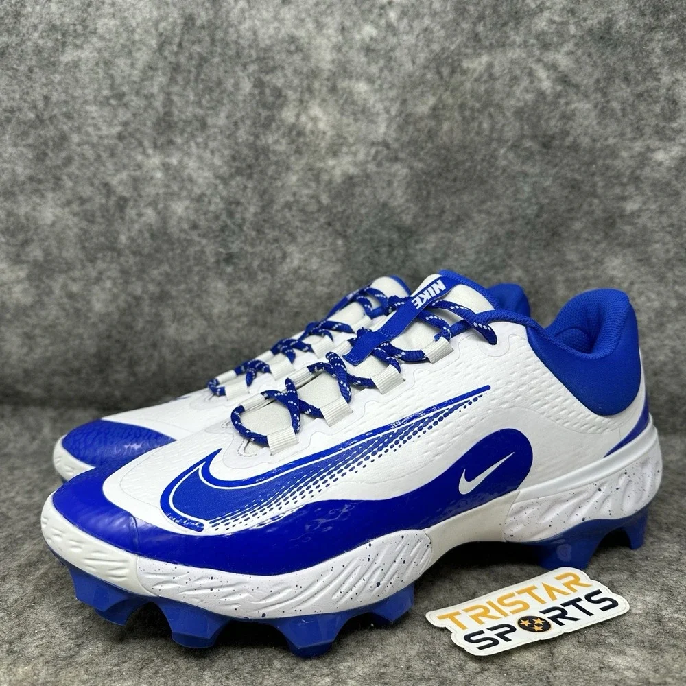 Nike Alpha Huarache 4 Elite MCS Baseball Cleats Men Sz 11.5 Blue White Molded
